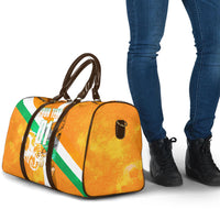 Personalized Ivory Coast Football Travel Bag Elephant Mascot Flag - Comic Style Graphic