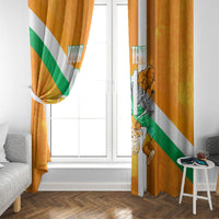 Personalized Ivory Coast Football Window Curtain Elephant Mascot Flag - Comic Style Graphic