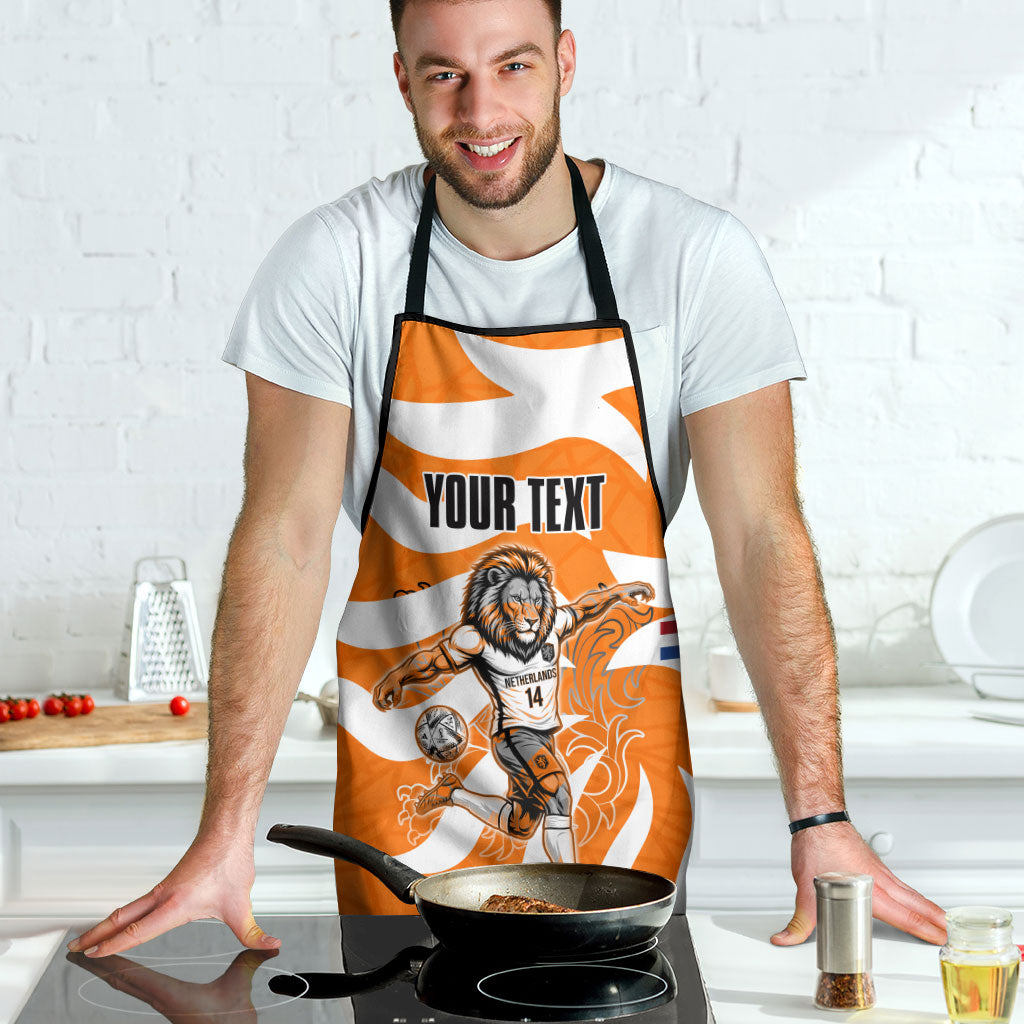 Personalized Netherlands Football Lion Mascot Apron Dutch Orange Flag Windmill Symbol Comic