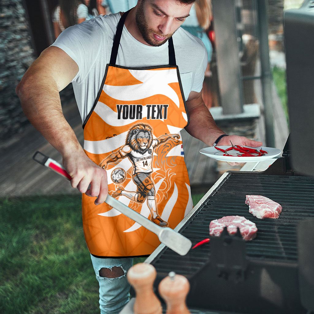 Personalized Netherlands Football Lion Mascot Apron Dutch Orange Flag Windmill Symbol Comic