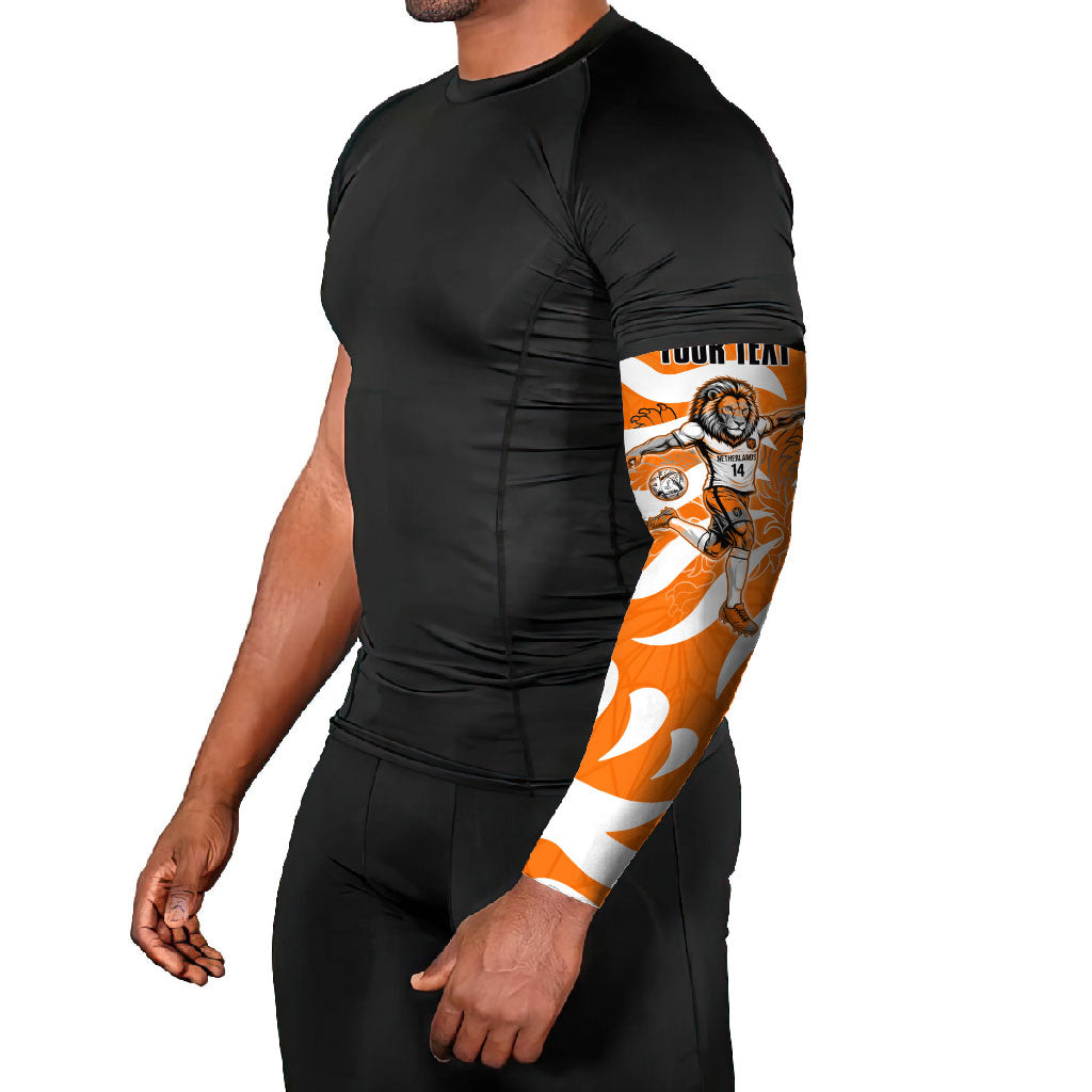 Personalized Netherlands Football Lion Mascot Arm Sleeves Dutch Orange Flag Windmill Symbol Comic
