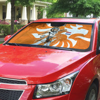 Personalized Netherlands Football Lion Mascot Auto Sun Shade Dutch Orange Flag Windmill Symbol Comic