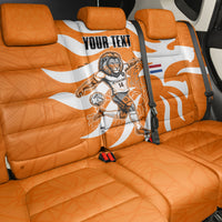 Personalized Netherlands Football Lion Mascot Back Car Seat Cover Dutch Orange Flag Windmill Symbol Comic