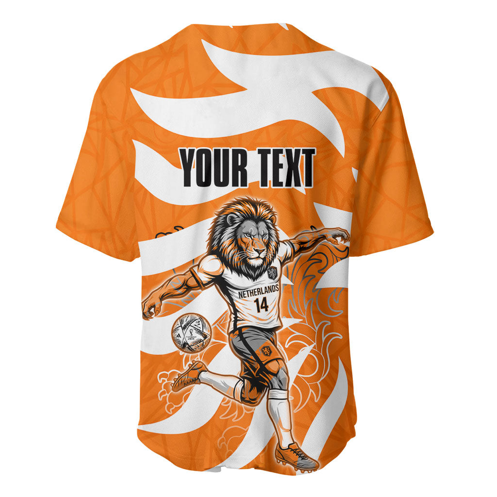 Personalized Netherlands Football Lion Mascot Baseball Jersey Dutch Orange Flag Windmill Symbol Comic