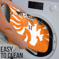 Personalized Netherlands Football Lion Mascot Bathroom Set Dutch Orange Flag Windmill Symbol Comic