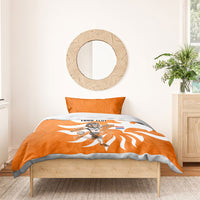 Personalized Netherlands Football Lion Mascot Bedding Set Dutch Orange Flag Windmill Symbol Comic