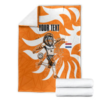 Personalized Netherlands Football Lion Mascot Blanket Dutch Orange Flag Windmill Symbol Comic