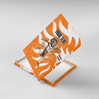 Personalized Netherlands Football Lion Mascot Canvas Wall Art Dutch Orange Flag Windmill Symbol Comic