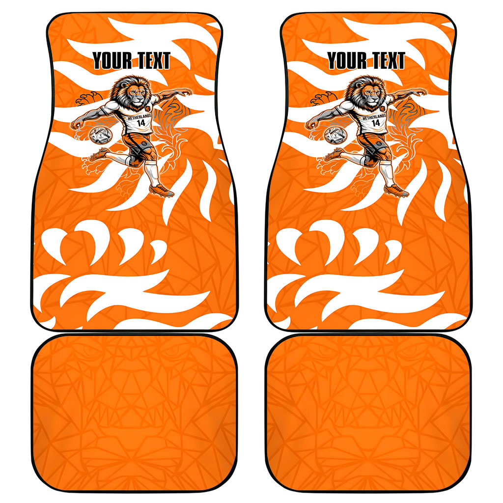 Personalized Netherlands Football Lion Mascot Car Mats Dutch Orange Flag Windmill Symbol Comic
