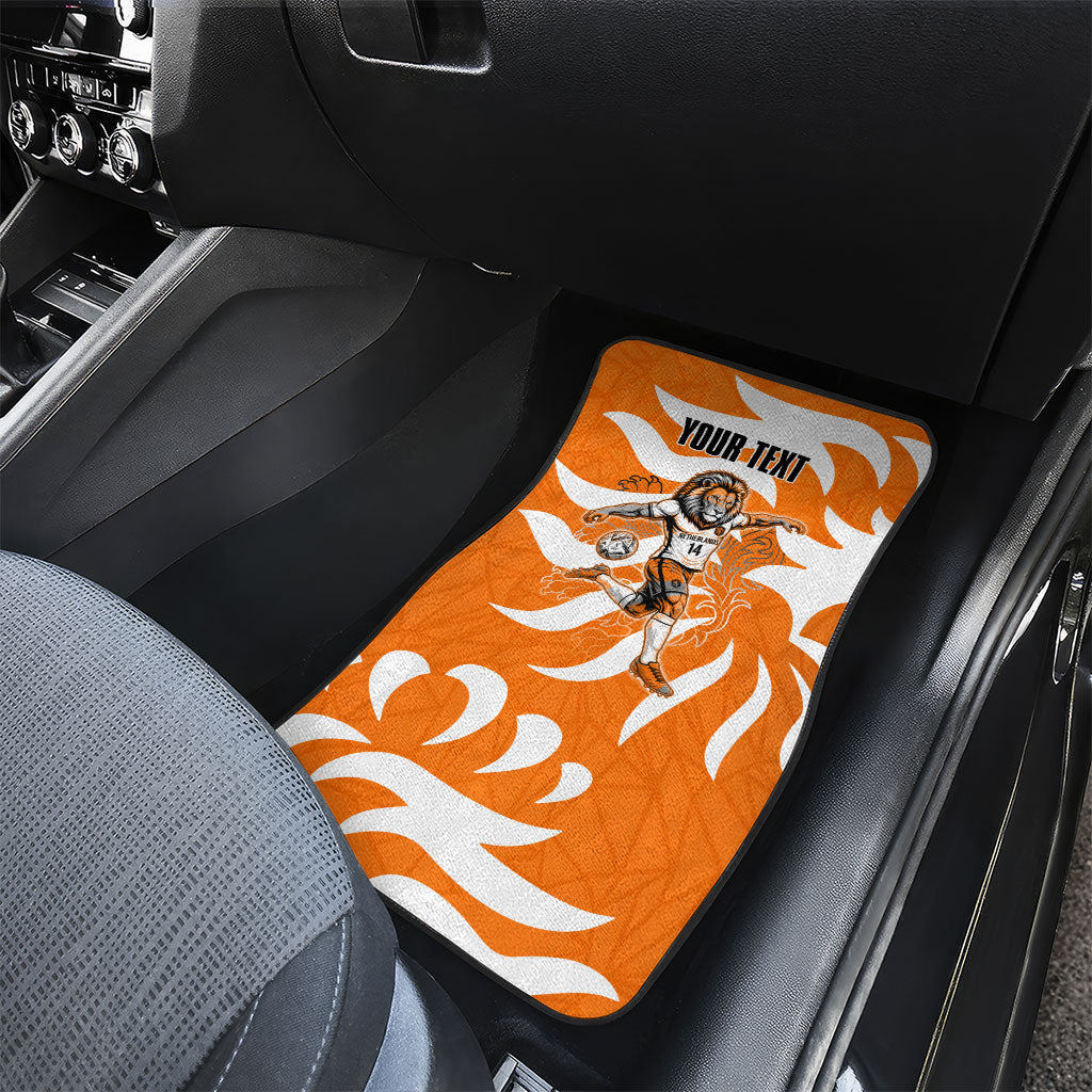 Personalized Netherlands Football Lion Mascot Car Mats Dutch Orange Flag Windmill Symbol Comic