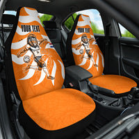 Personalized Netherlands Football Lion Mascot Car Seat Cover Dutch Orange Flag Windmill Symbol Comic
