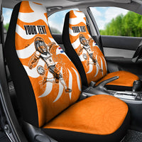 Personalized Netherlands Football Lion Mascot Car Seat Cover Dutch Orange Flag Windmill Symbol Comic