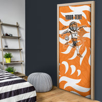 Personalized Netherlands Football Lion Mascot Door Cover Dutch Orange Flag Windmill Symbol Comic