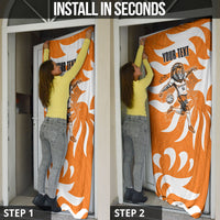 Personalized Netherlands Football Lion Mascot Door Cover Dutch Orange Flag Windmill Symbol Comic