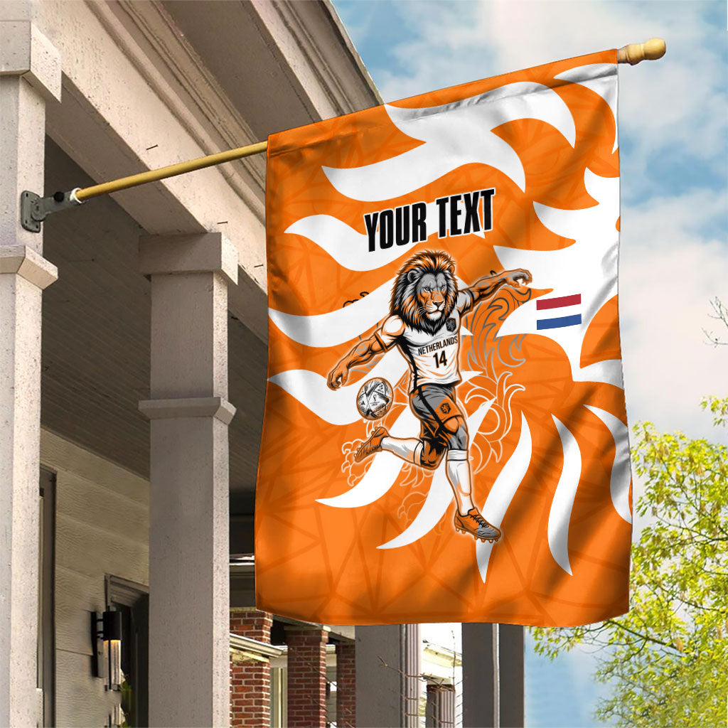 Personalized Netherlands Football Lion Mascot Garden Flag Dutch Orange Flag Windmill Symbol Comic