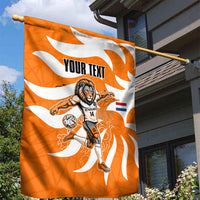 Personalized Netherlands Football Lion Mascot Garden Flag Dutch Orange Flag Windmill Symbol Comic