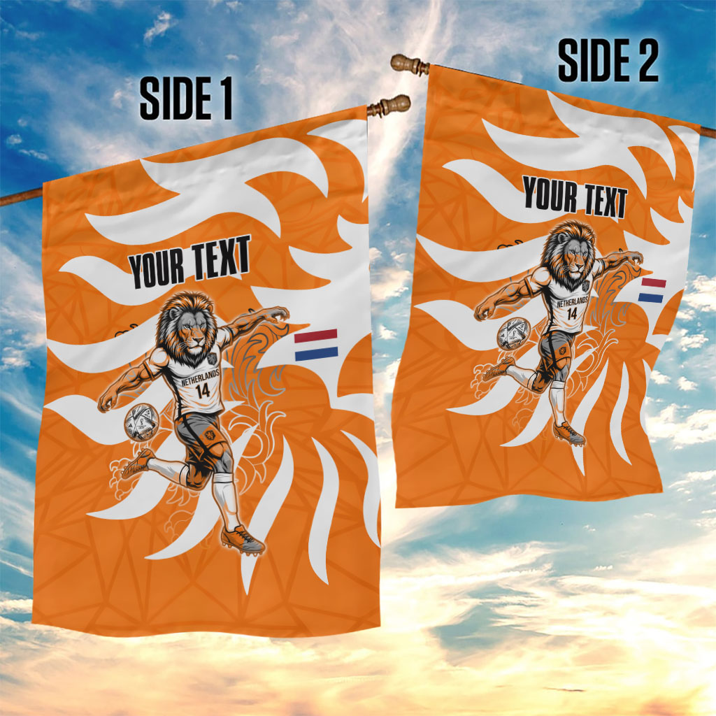Personalized Netherlands Football Lion Mascot Garden Flag Dutch Orange Flag Windmill Symbol Comic