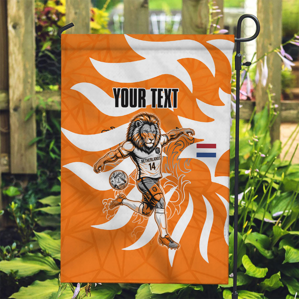 Personalized Netherlands Football Lion Mascot Garden Flag Dutch Orange Flag Windmill Symbol Comic