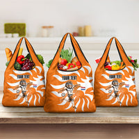Personalized Netherlands Football Lion Mascot Grocery Bag Dutch Orange Flag Windmill Symbol Comic
