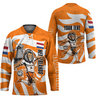 Personalized Netherlands Football Lion Mascot Hockey Jersey Dutch Orange Flag Windmill Symbol Comic