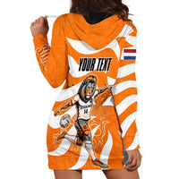 Personalized Netherlands Football Lion Mascot Hoodie Dress Dutch Orange Flag Windmill Symbol Comic