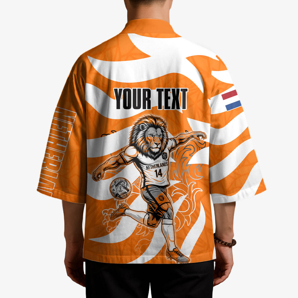 Personalized Netherlands Football Lion Mascot Kimono Dutch Orange Flag Windmill Symbol Comic
