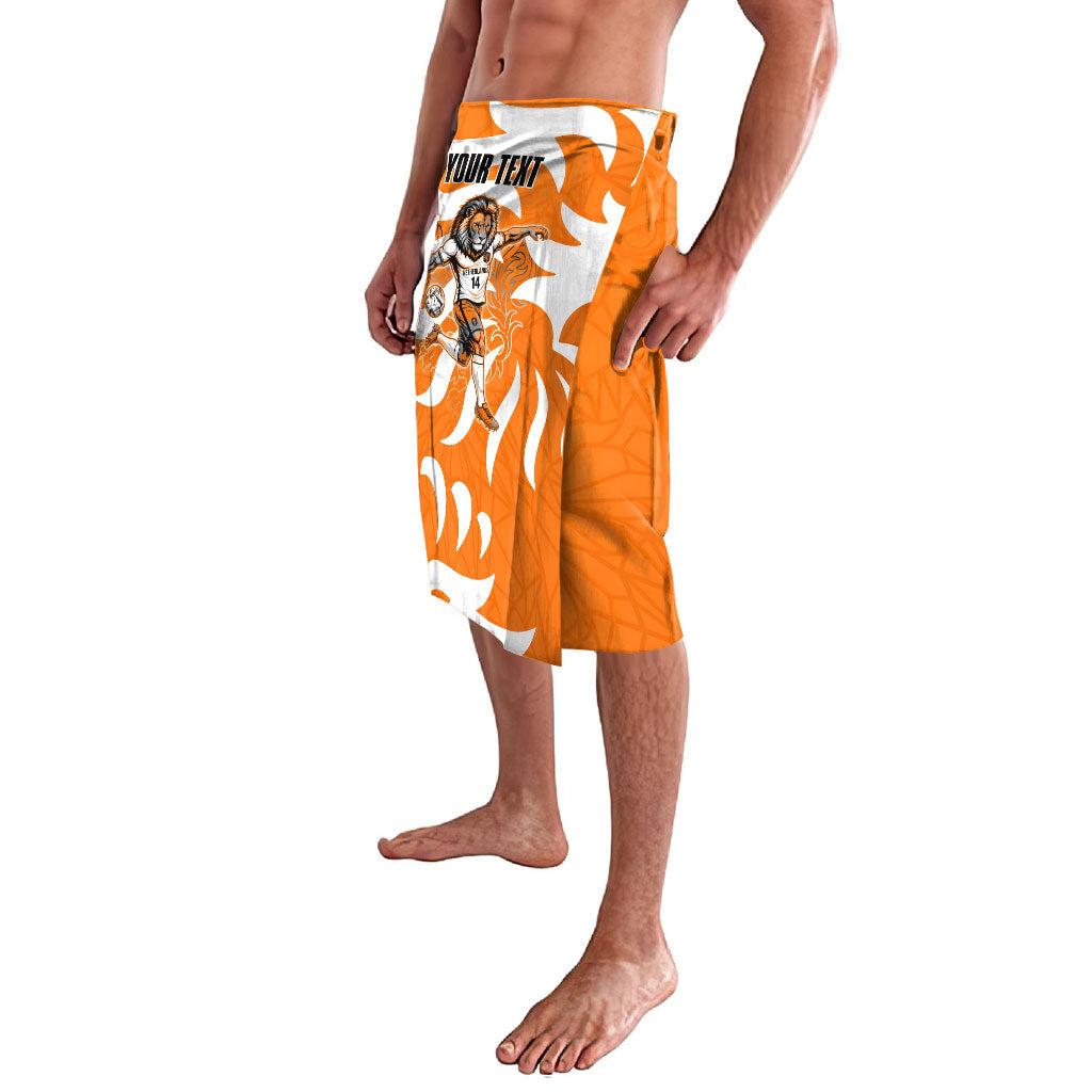 Personalized Netherlands Football Lion Mascot Lavalava Dutch Orange Flag Windmill Symbol Comic
