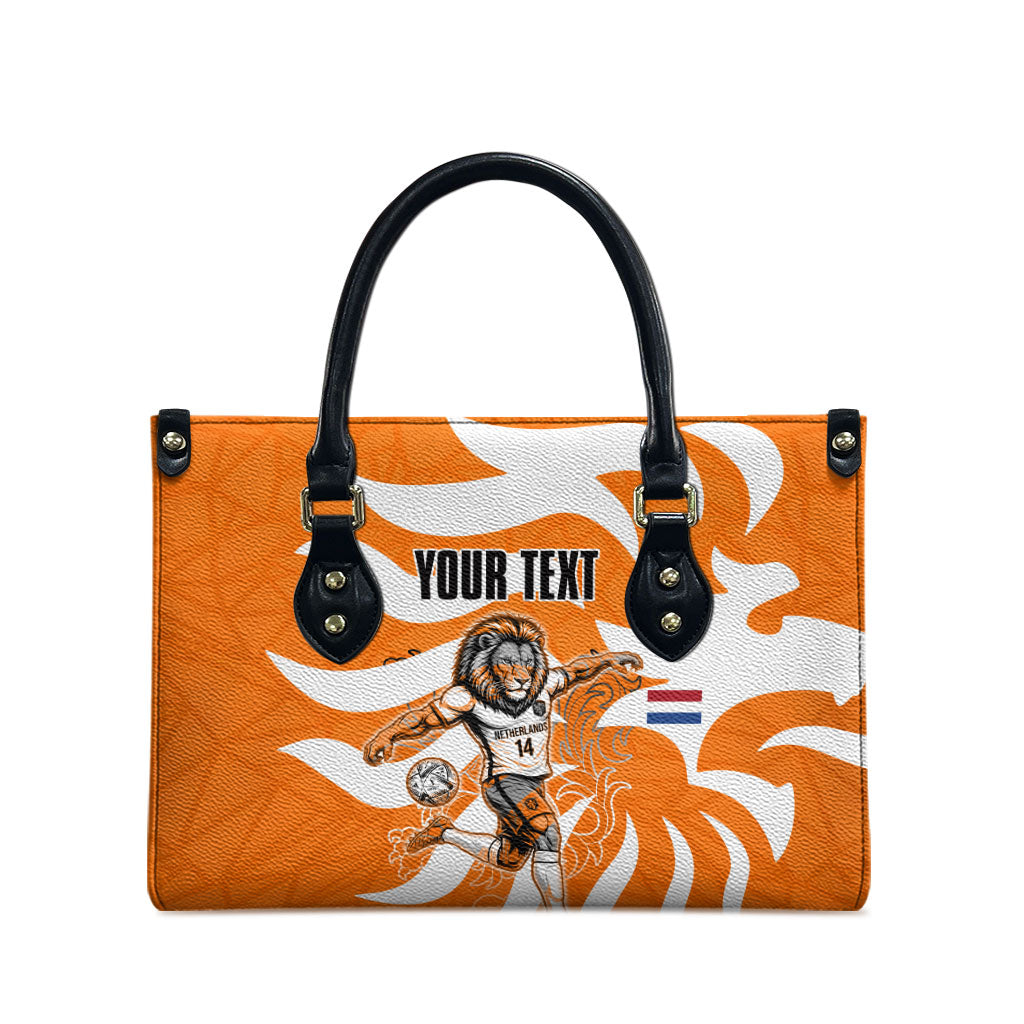 Personalized Netherlands Football Lion Mascot Leather Bag Dutch Orange Flag Windmill Symbol Comic