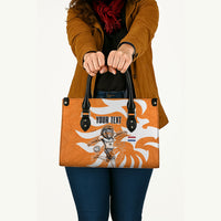 Personalized Netherlands Football Lion Mascot Leather Bag Dutch Orange Flag Windmill Symbol Comic