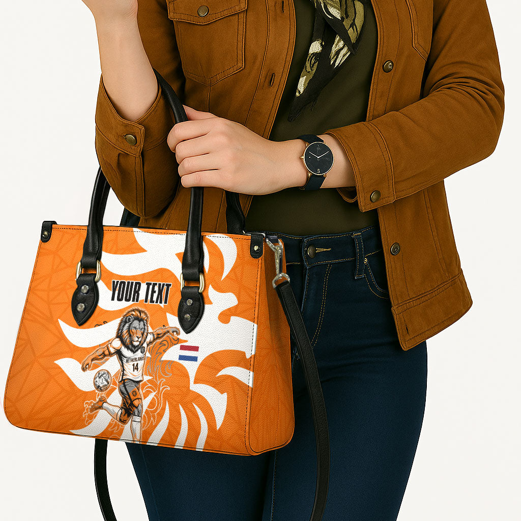 Personalized Netherlands Football Lion Mascot Leather Bag Dutch Orange Flag Windmill Symbol Comic