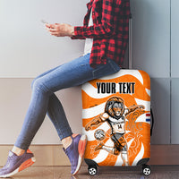 Personalized Netherlands Football Lion Mascot Luggage Cover Dutch Orange Flag Windmill Symbol Comic
