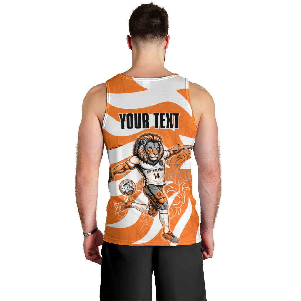 Personalized Netherlands Football Lion Mascot Men Tank Top Dutch Orange Flag Windmill Symbol Comic