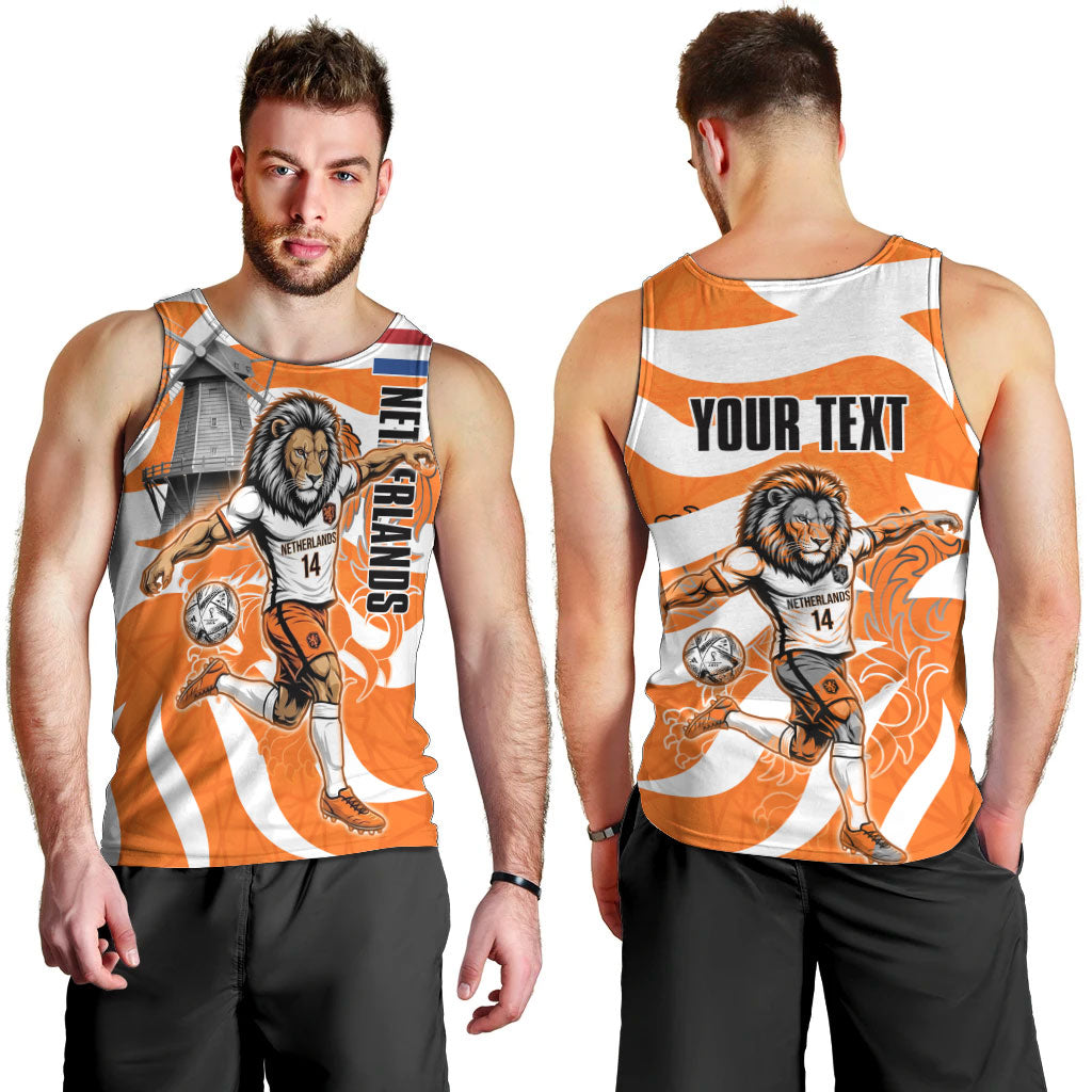 Personalized Netherlands Football Lion Mascot Men Tank Top Dutch Orange Flag Windmill Symbol Comic