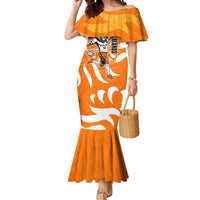 Personalized Netherlands Football Lion Mascot Mermaid Dress Dutch Orange Flag Windmill Symbol Comic