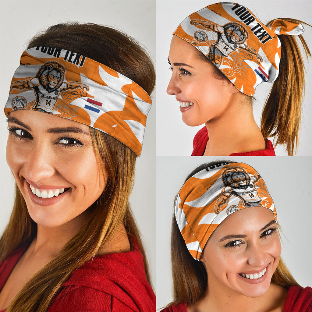 Personalized Netherlands Football Lion Mascot Neck Gaiter Dutch Orange Flag Windmill Symbol Comic