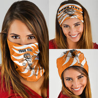 Personalized Netherlands Football Lion Mascot Neck Gaiter Dutch Orange Flag Windmill Symbol Comic
