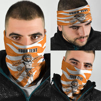 Personalized Netherlands Football Lion Mascot Neck Gaiter Dutch Orange Flag Windmill Symbol Comic