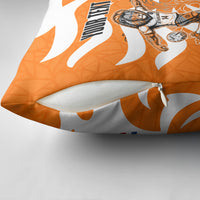 Personalized Netherlands Football Lion Mascot Pillow Cover Dutch Orange Flag Windmill Symbol Comic