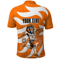 Personalized Netherlands Football Lion Mascot Polo Shirt Dutch Orange Flag Windmill Symbol Comic