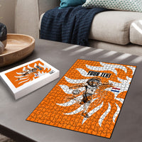 Personalized Netherlands Football Lion Mascot Puzzle Dutch Orange Flag Windmill Symbol Comic