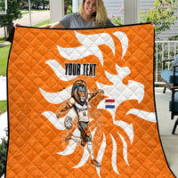 Personalized Netherlands Football Lion Mascot Quilt Dutch Orange Flag Windmill Symbol Comic