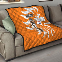 Personalized Netherlands Football Lion Mascot Quilt Dutch Orange Flag Windmill Symbol Comic