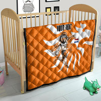 Personalized Netherlands Football Lion Mascot Quilt Dutch Orange Flag Windmill Symbol Comic