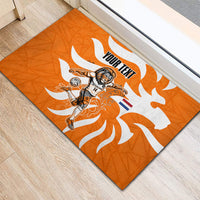Personalized Netherlands Football Lion Mascot Rubber Doormat Dutch Orange Flag Windmill Symbol Comic