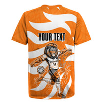 Personalized Netherlands Football Lion Mascot Rugby Jersey Dutch Orange Flag Windmill Symbol Comic