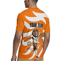 Personalized Netherlands Football Lion Mascot Rugby Jersey Dutch Orange Flag Windmill Symbol Comic