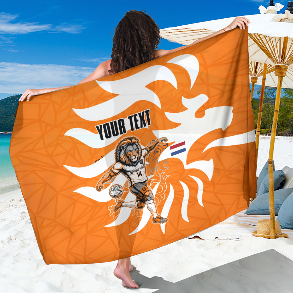 Personalized Netherlands Football Lion Mascot Sarong Dutch Orange Flag Windmill Symbol Comic