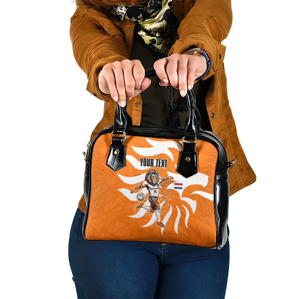 Personalized Netherlands Football Lion Mascot Shoulder Handbag Dutch Orange Flag Windmill Symbol Comic