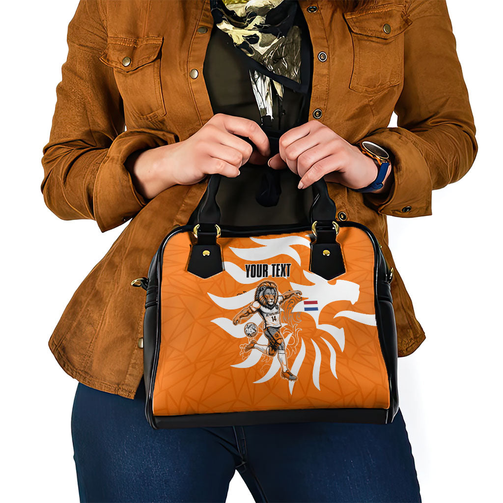 Personalized Netherlands Football Lion Mascot Shoulder Handbag Dutch Orange Flag Windmill Symbol Comic