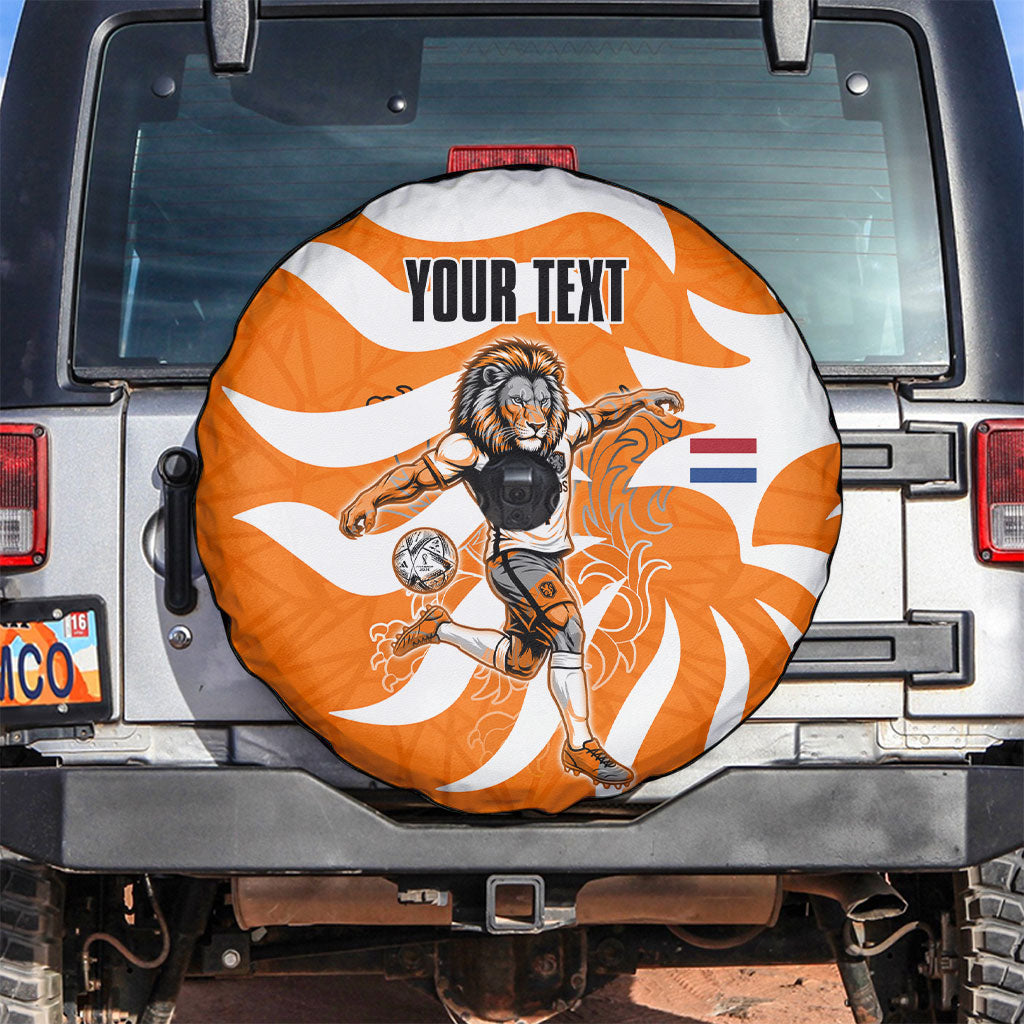 Personalized Netherlands Football Lion Mascot Spare Tire Cover Dutch Orange Flag Windmill Symbol Comic